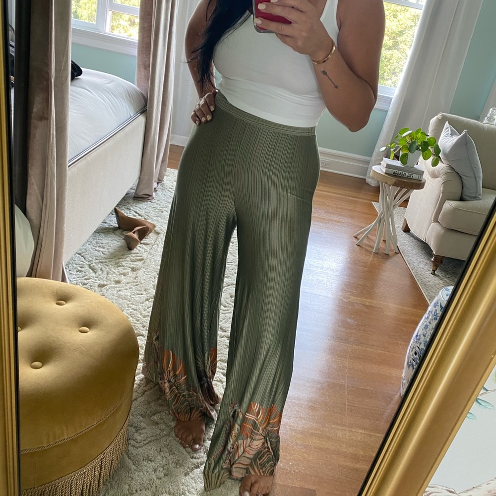 Anthropologie green peacock pants